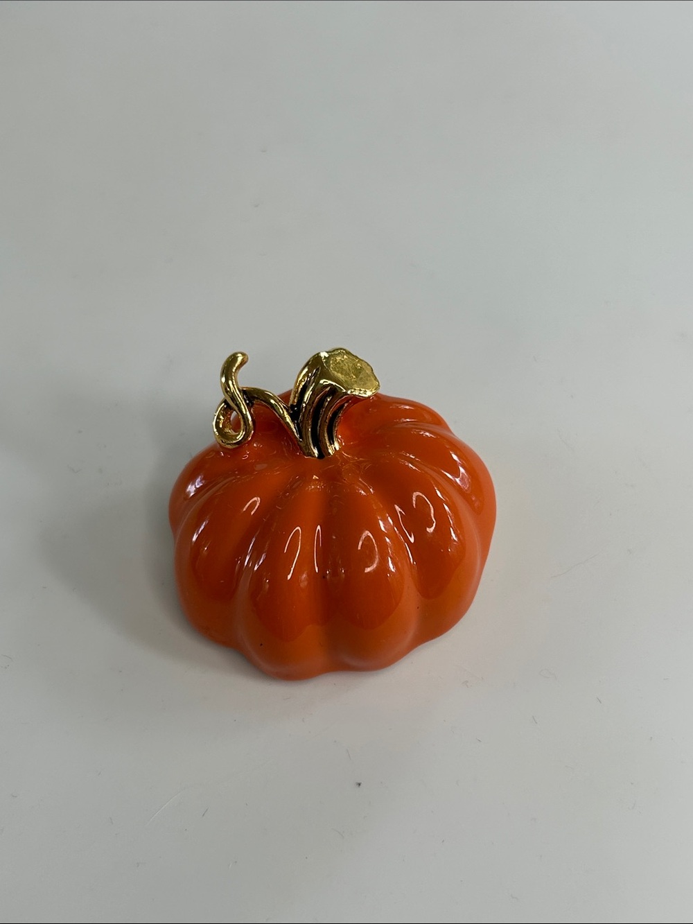 Vintage BEST Signed Orange Enamel Pumpkin Brooch Pin Pendant Convertible